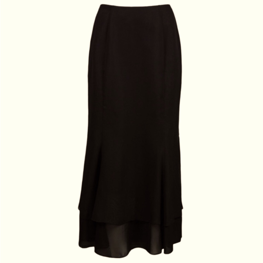 Adrianna Papell Evening Essentials Chiffon Maxi Skirt Black Mother of the Bride